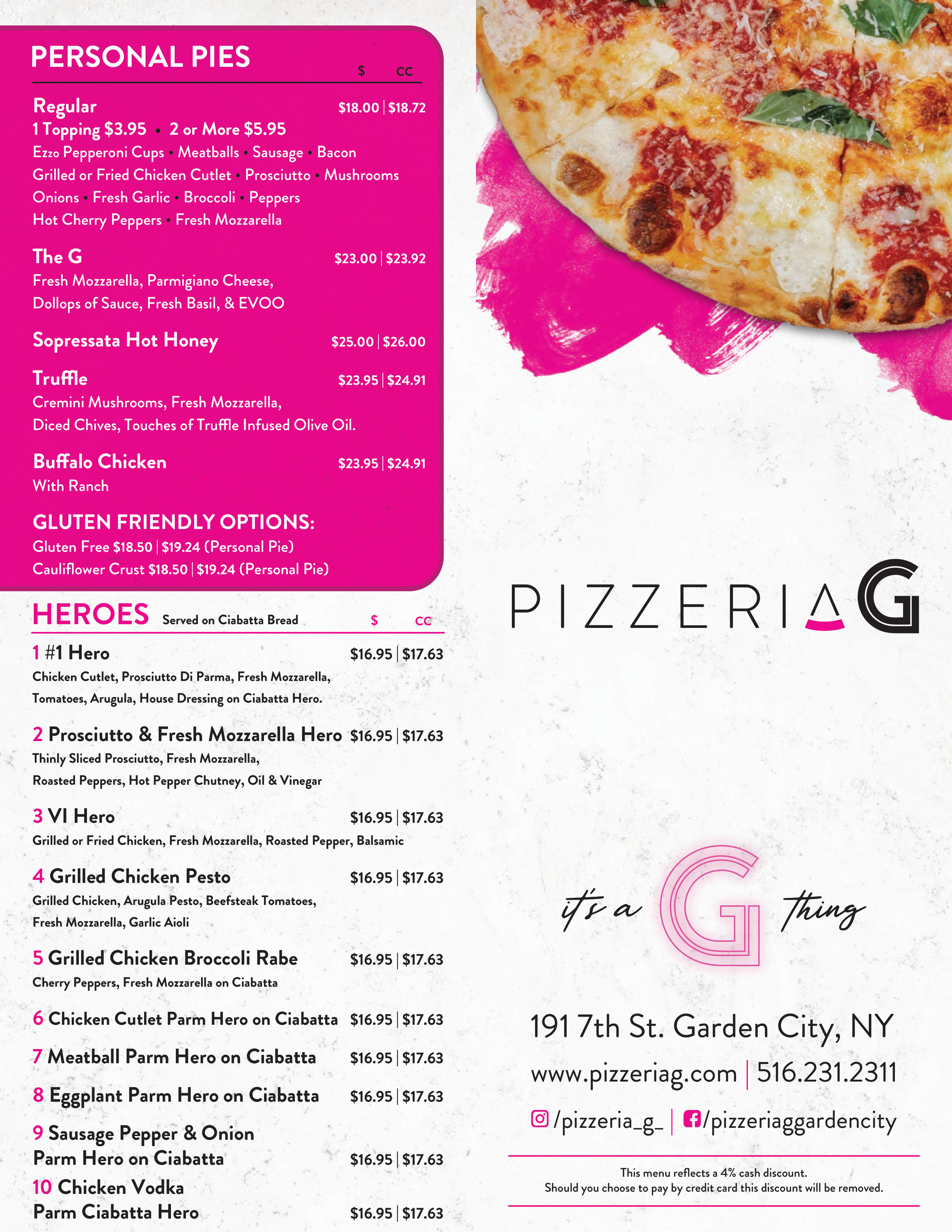 Pizzeria G Menu 1